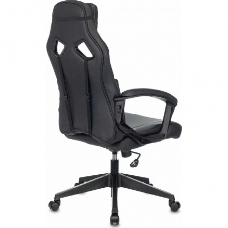 Кресло игровое Бюрократ Zombie DRIVER черный/голубой эко.кожа - фото 4