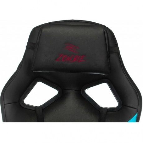 Кресло игровое Бюрократ Zombie DRIVER черный/голубой эко.кожа - фото 6