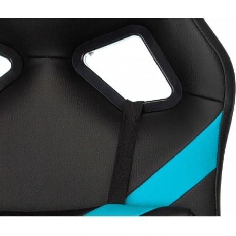 Кресло игровое Бюрократ Zombie DRIVER черный/голубой эко.кожа - фото 7