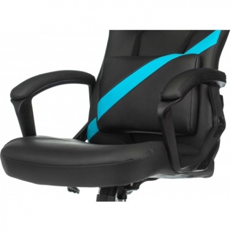 Кресло игровое Бюрократ Zombie DRIVER черный/голубой эко.кожа - фото 8