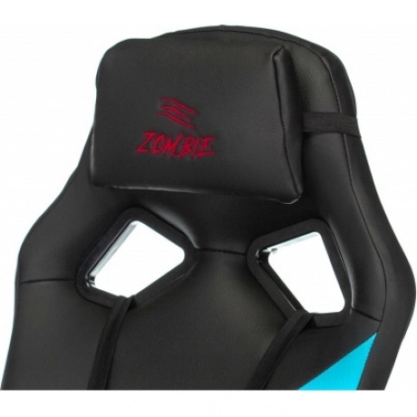 Кресло игровое Бюрократ Zombie DRIVER черный/голубой эко.кожа - фото 9