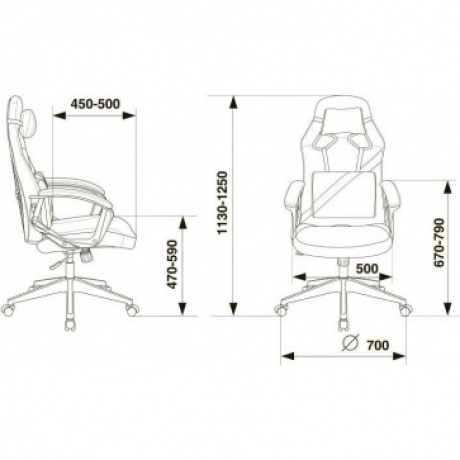 Кресло игровое Бюрократ Zombie DRIVER черный/голубой эко.кожа - фото 10