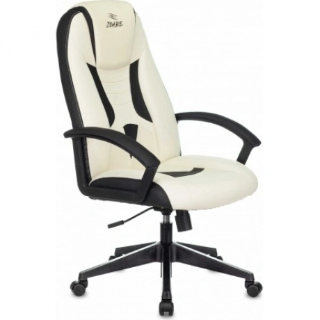 Кресло игровое Бюрократ Zombie 8 белый/черный эко.кожа