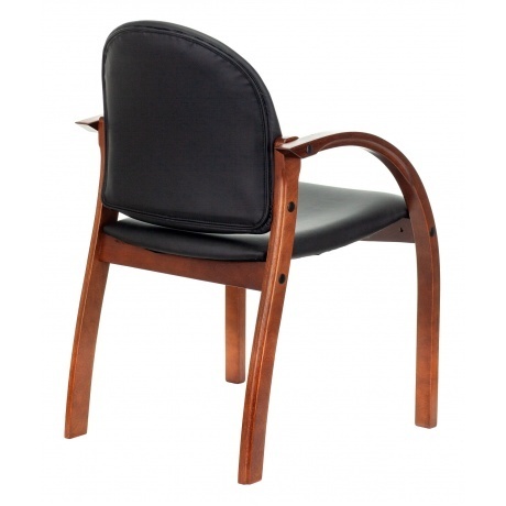 Стул Бюрократ ДЖУНО черный эко.кожа на ножках дерево - фото 4