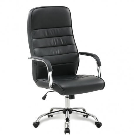 Кресло офисное BRABIX Stark EX-547 экокожа, хром, черное, 531948 - фото 1