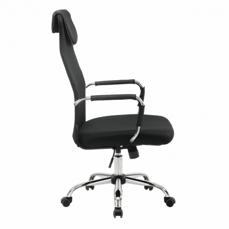 Кресло офисное BRABIX Fit EX-514 с подголовником, хром, черное, 531949 - фото 3