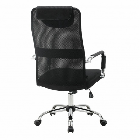 Кресло офисное BRABIX Fit EX-514 с подголовником, хром, черное, 531949 - фото 4