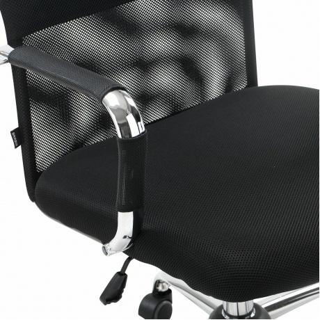 Кресло офисное BRABIX Fit EX-514 с подголовником, хром, черное, 531949 - фото 9