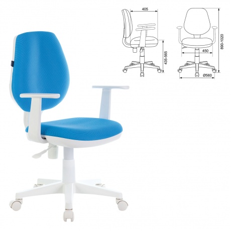 Кресло компьютерное BRABIX Fancy MG-201W голубое (532411) - фото 2