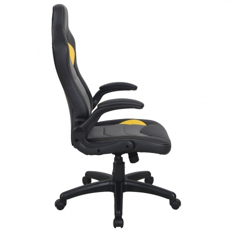 Кресло компьютерное BRABIX Skill GM-005 экокожа, черное/желтое (532494) - фото 2