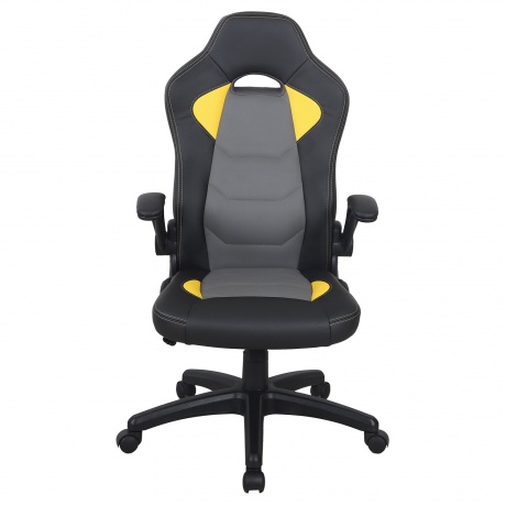 Кресло компьютерное BRABIX Skill GM-005 экокожа, черное/желтое (532494) - фото 5