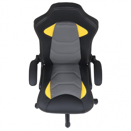Кресло компьютерное BRABIX Skill GM-005 экокожа, черное/желтое (532494) - фото 6