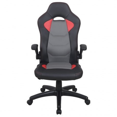 Кресло компьютерное BRABIX Skill GM-005 экокожа, черное/красное (532496) - фото 5