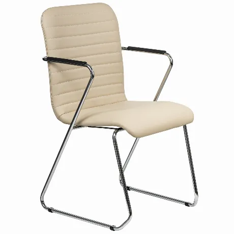 Кресло для приемных и переговорных BRABIX Visit CF-101, хром, эк...