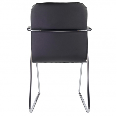 Кресло для приемных и переговорных BRABIX Visit CF-101, хром, экокожа, черное (532559) - фото 3