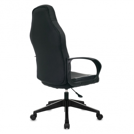 Кресло компьютерное BRABIX Alpha GM-018, ткань/экокожа, черное (532636) - фото 3