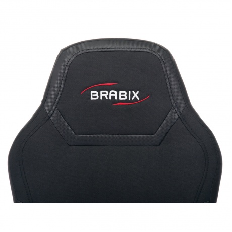 Кресло компьютерное BRABIX Alpha GM-018, ткань/экокожа, черное (532636) - фото 5