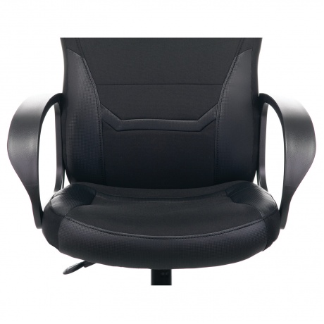 Кресло компьютерное BRABIX Alpha GM-018, ткань/экокожа, черное (532636) - фото 7
