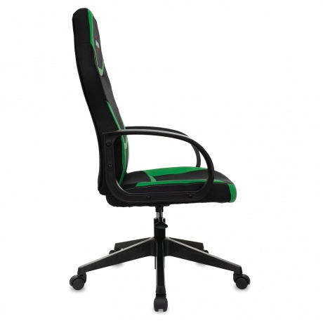 Кресло компьютерное BRABIX Alpha GM-018, ткань/экокожа, черное/зеленое (532639) - фото 2