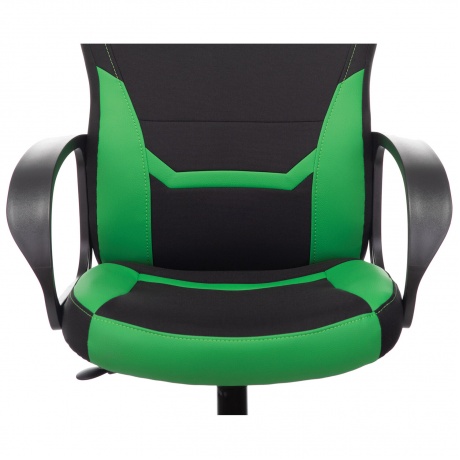 Кресло компьютерное BRABIX Alpha GM-018, ткань/экокожа, черное/зеленое (532639) - фото 7