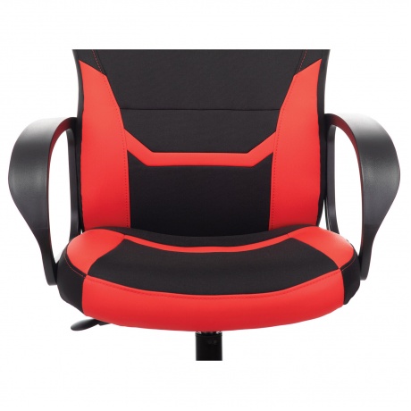 Кресло компьютерное BRABIX Alpha GM-018, ткань/экокожа, черное/красное (532637) - фото 7