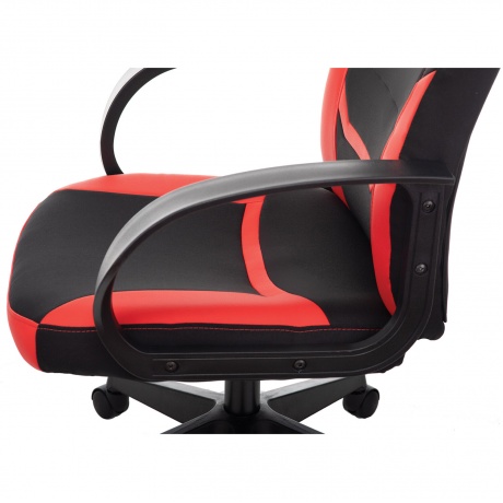 Кресло компьютерное BRABIX Alpha GM-018, ткань/экокожа, черное/красное (532637) - фото 8