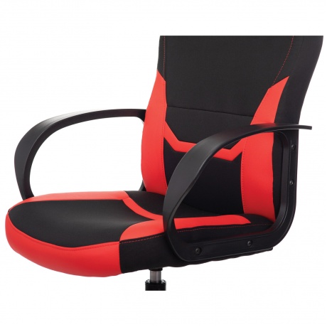 Кресло компьютерное BRABIX Alpha GM-018, ткань/экокожа, черное/красное (532637) - фото 9