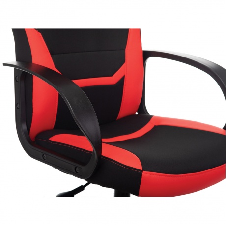 Кресло компьютерное BRABIX Alpha GM-018, ткань/экокожа, черное/красное (532637) - фото 10