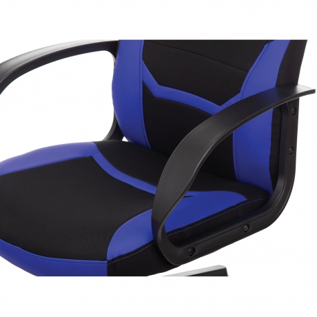 Кресло компьютерное BRABIX Alpha GM-018, ткань/экокожа, черное/синее (532638) - фото 7