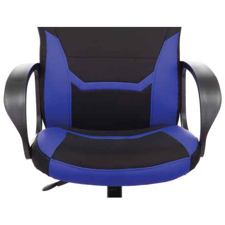 Кресло компьютерное BRABIX Alpha GM-018, ткань/экокожа, черное/синее (532638) - фото 9