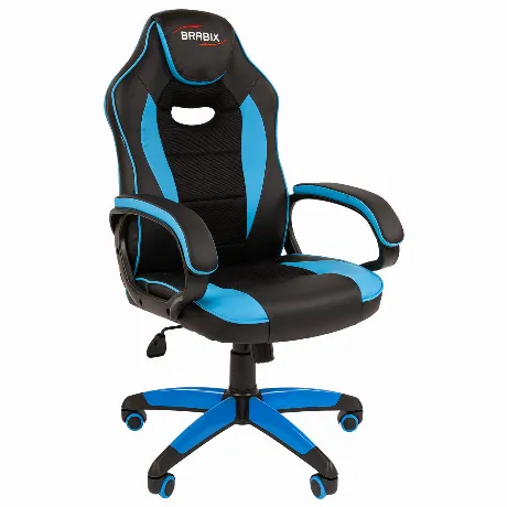 Кресло компьютерное BRABIX Blaze GM-162, TW/экокожа, черное/голу...