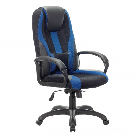 Кресло компьютерное BRABIX Premium Rapid GM-102 черное/синее (532106) - фото 1