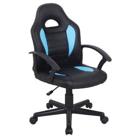 Кресло компьютерное BRABIX Spark GM-201, экокожа, черное/голубое (532505) - фото 1