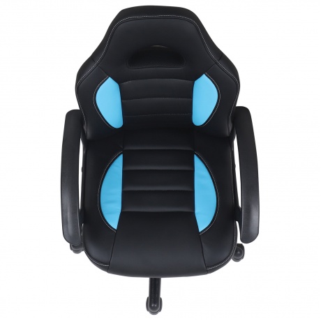 Кресло компьютерное BRABIX Spark GM-201, экокожа, черное/голубое (532505) - фото 6
