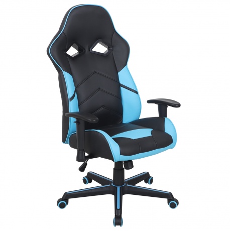 Кресло компьютерное BRABIX Storm GM-006 экокожа, черное/голубое (532501) - фото 1