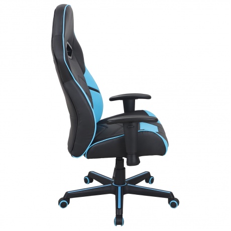 Кресло компьютерное BRABIX Storm GM-006 экокожа, черное/голубое (532501) - фото 2