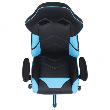 Кресло компьютерное BRABIX Storm GM-006 экокожа, черное/голубое (532501) - фото 6