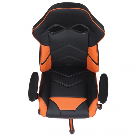 Кресло компьютерное BRABIX Storm GM-006 экокожа, черное/оранжевое (532502) - фото 6