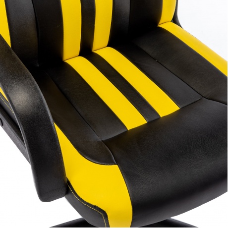 Кресло компьютерное BRABIX Stripe GM-202, экокожа, черное/желтое (532510) - фото 7