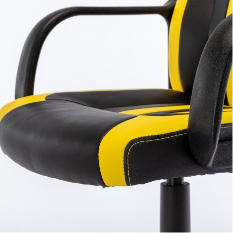 Кресло компьютерное BRABIX Stripe GM-202, экокожа, черное/желтое (532510) - фото 10