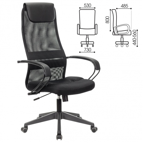 Кресло офисное BRABIX Premium Stalker EX-608 PL черное (532090) - фото 2