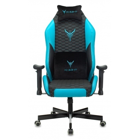 Кресло компьютерное Бюрократ Knight Neon черный/голубой - фото 2