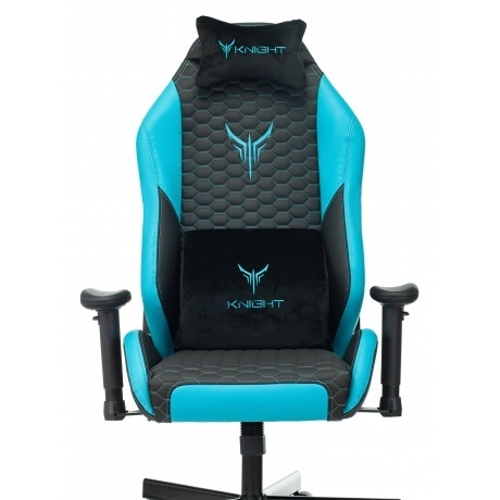 Кресло компьютерное Бюрократ Knight Neon черный/голубой - фото 8