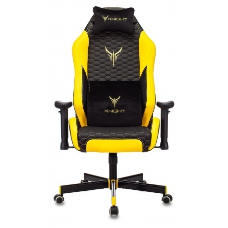 Кресло компьютерное Бюрократ Knight Neon черный/желтый - фото 2