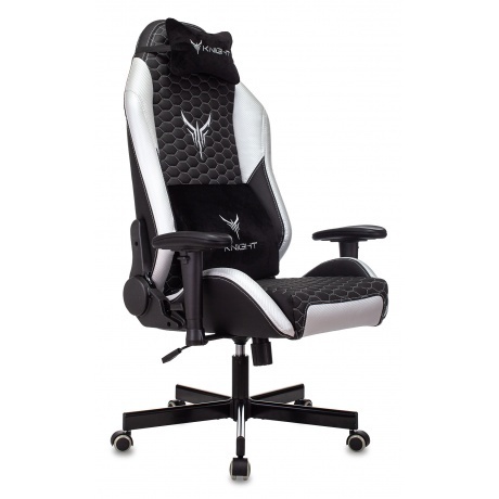 Кресло компьютерное Бюрократ Knight Neon черный/серебряный - фото 1