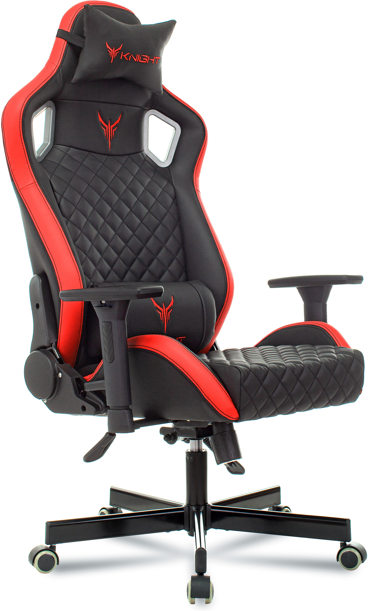 Кресло компьютерное Бюрократ Knight Outrider черный/красный - фото 2