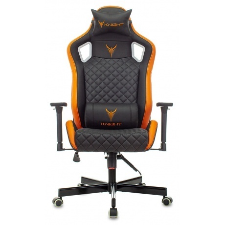 Кресло компьютерное Бюрократ Knight Outrider черный/оранжевый - фото 2