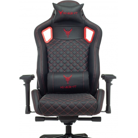 Кресло компьютерное Бюрократ Knight TITAN черный/красный - фото 8