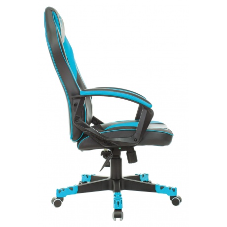 Кресло компьютерное Бюрократ Zombie Game 16 черный/голубой - фото 4