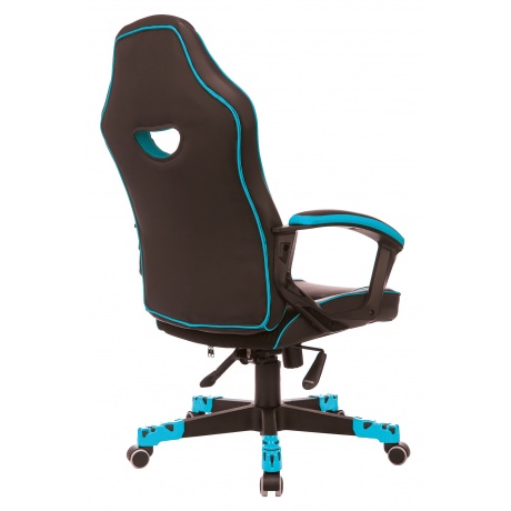 Кресло компьютерное Бюрократ Zombie Game 16 черный/голубой - фото 5